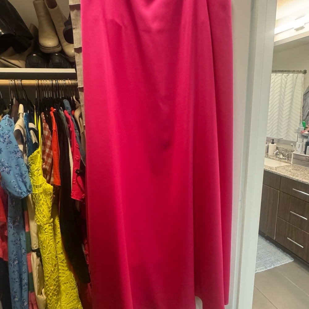 ANTONIO MELANI Pink Maxi A-Line Cocktail Dress